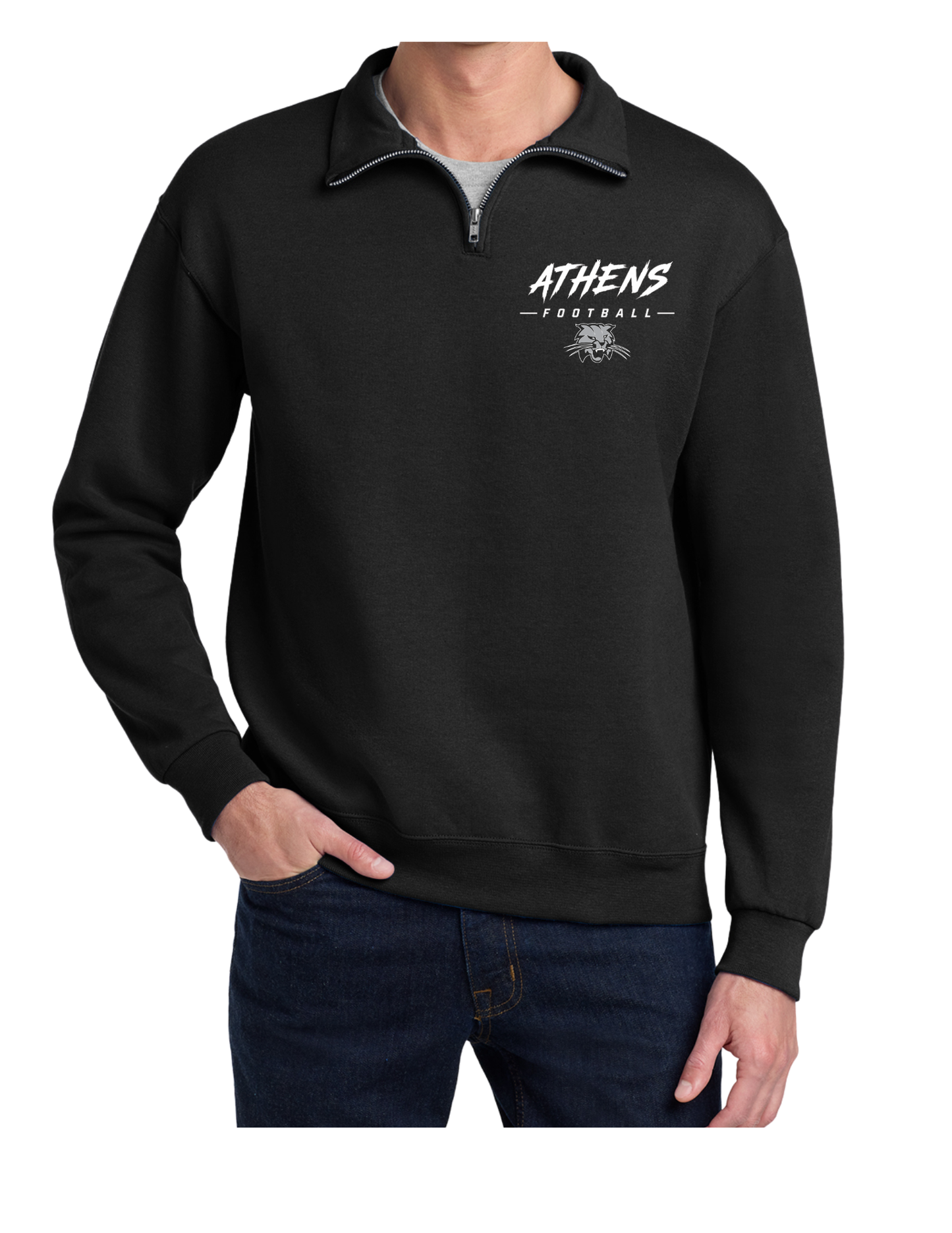 Athens FB Jerzees 1/4-Zip Cadet Collar Sweatshirt Embroidered
