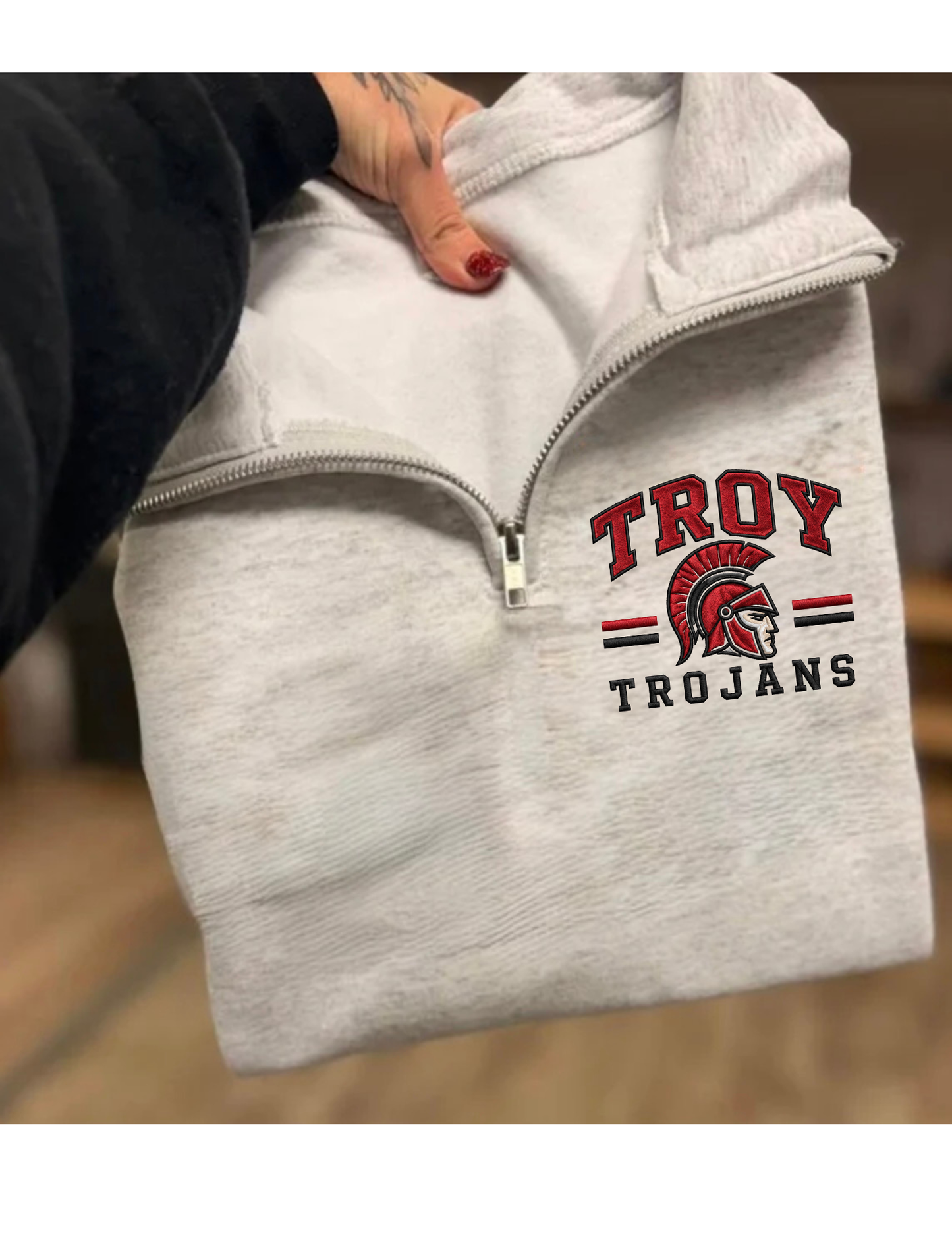 Troy Trojans Football 1/4 Zip Printed
