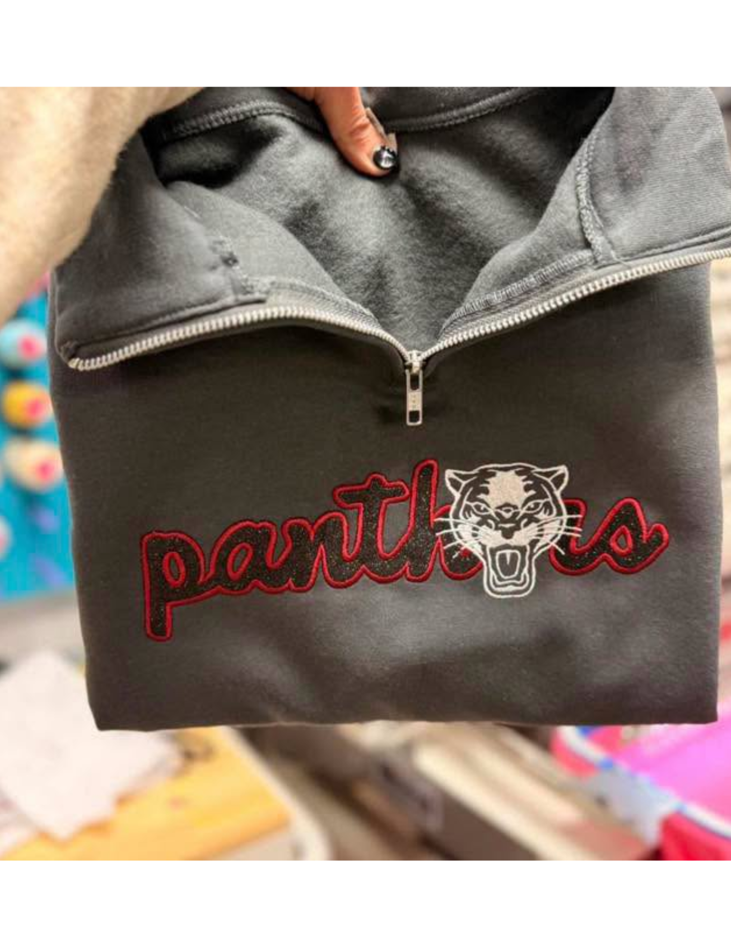Mascot Embroidered Glitter 1/4 Zip