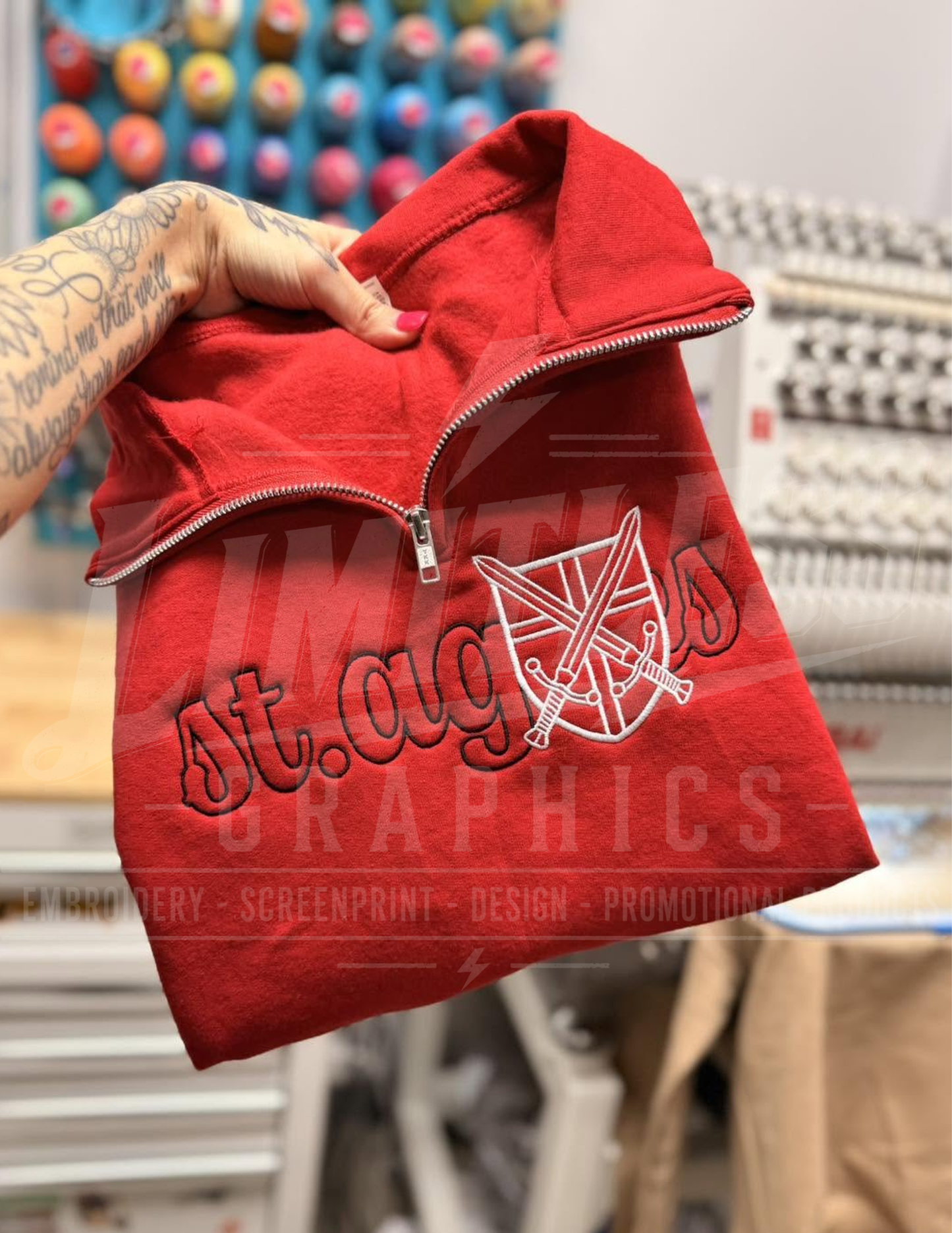 Mascot Embroidered 1/4 Zip