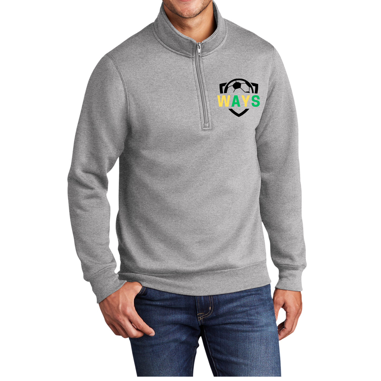 WAYS Embroidered 1/4 Zip Fleece Sweatshirt