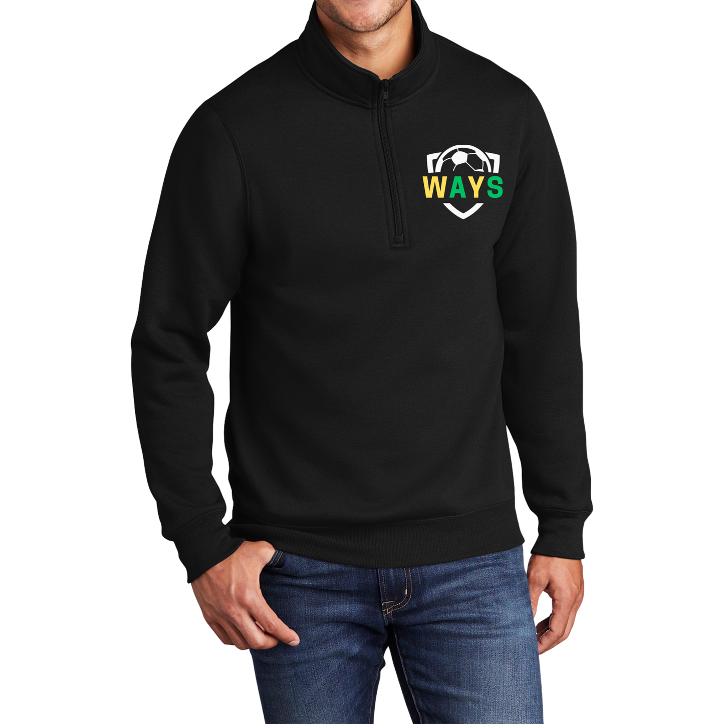 WAYS Embroidered 1/4 Zip Fleece Sweatshirt
