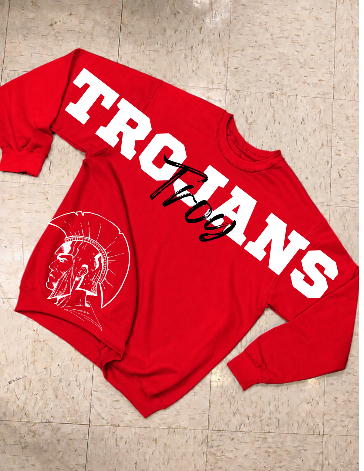 Large Print Mascot Crewneck Sweatshirt