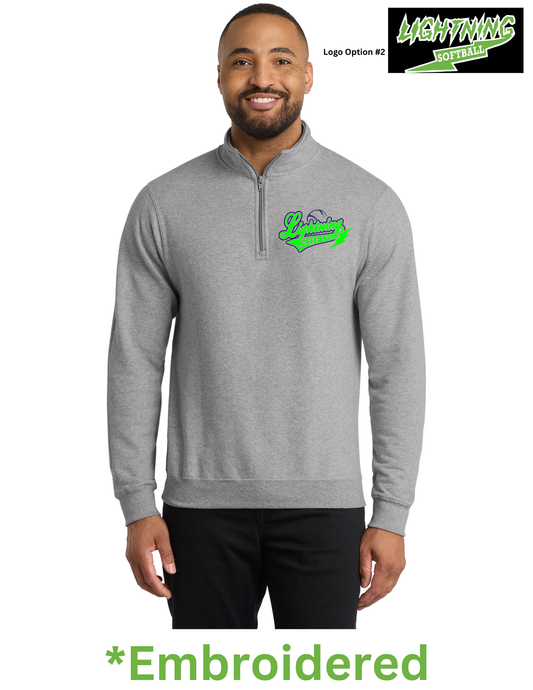 Lightning 1/4 Zip Embroidered