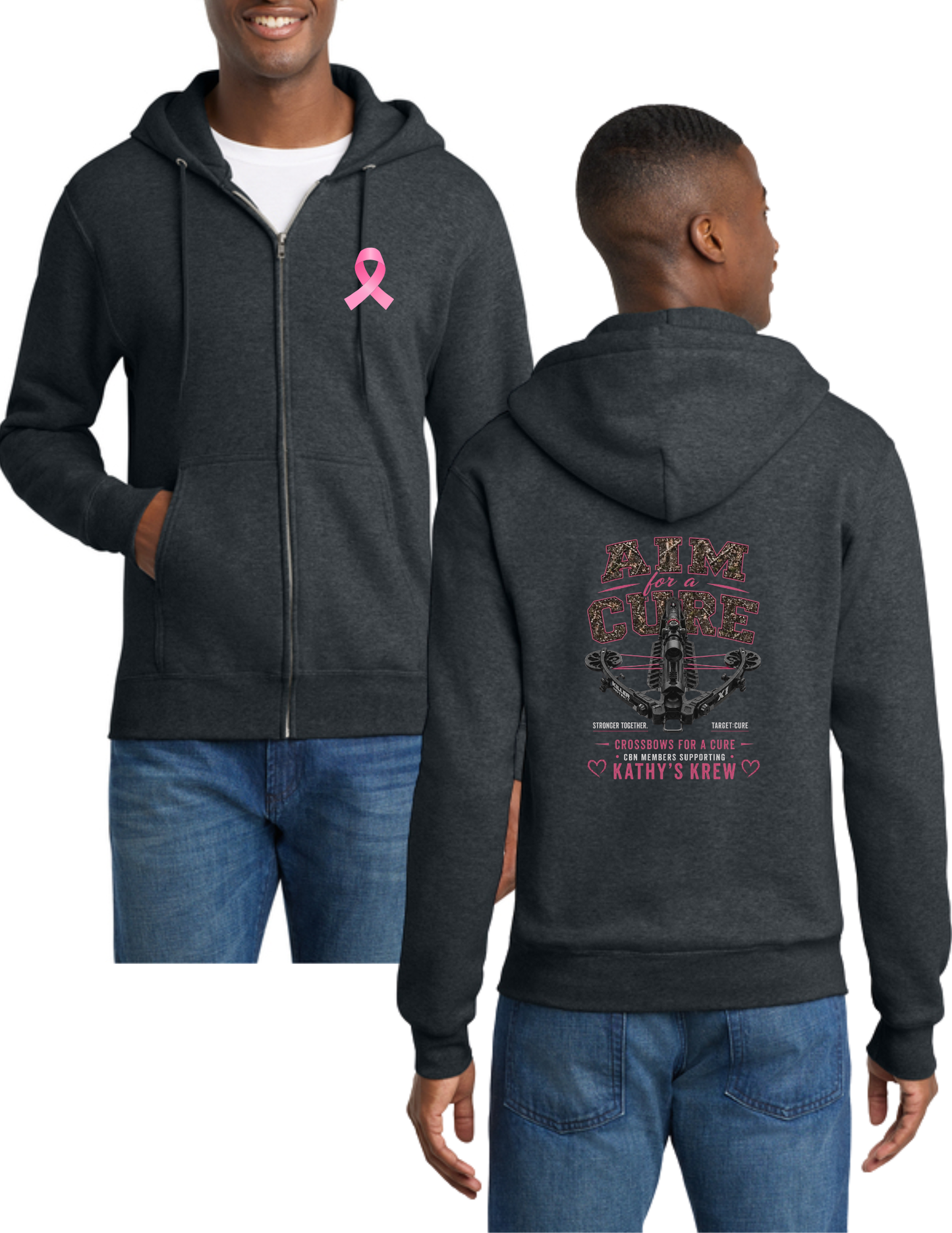 Aim for a Cure- Full Zip Sweatshirt